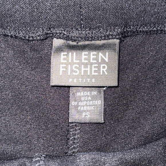 Eileen Fisher Black Textured Crepe Pants Slim Fit Stretch Elastic Waist Pull On - Picture 6 of 12